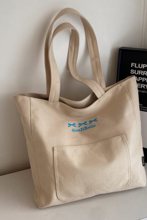 Japanese-Style Large Capacity Canvas Tote Bag for Women - 2025 Shoulder Bag for Students and Early Morning Commutes