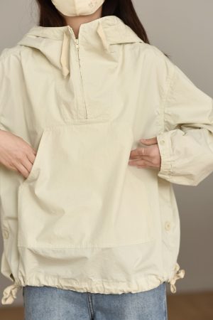 Japanese-Style Oversized Hooded Trench Coat - Lightweight Mountain-Style Outdoor Jacket for Trendy Fashion