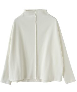 Japanese-Style Pearl Cotton Pullover Sweatshirt Dress - Slimming Half-High Collar, Loose Fit, Youthful Fashion for a Chic Look