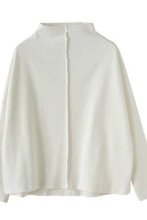 Japanese-Style Pearl Cotton Pullover Sweatshirt Dress - Slimming Half-High Collar, Loose Fit, Youthful Fashion for a Chic Look