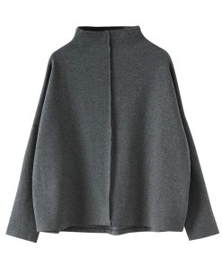 Japanese-Style Pearl Cotton Pullover Sweatshirt Dress - Slimming Half-High Collar, Loose Fit, Youthful Fashion for a Chic Look