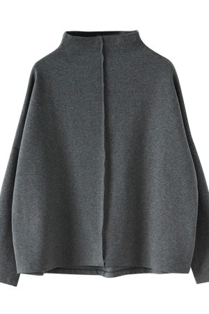 Japanese-Style Pearl Cotton Pullover Sweatshirt Dress - Slimming Half-High Collar, Loose Fit, Youthful Fashion for a Chic Look