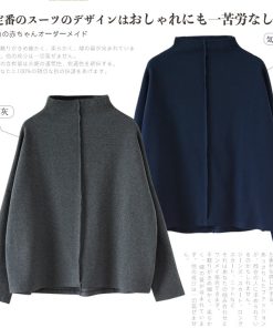 Japanese-Style Pearl Cotton Pullover Sweatshirt Dress - Slimming Half-High Collar, Loose Fit, Youthful Fashion for a Chic Look