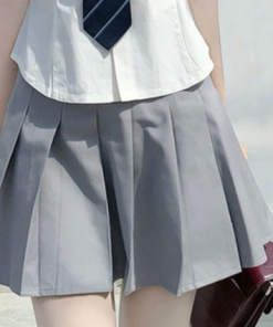 Japanese-Style Pudding Bear JK Shirt with Waist-Cinching Design, Short-Sleeved Puff Sleeve Top for Summer Fashion