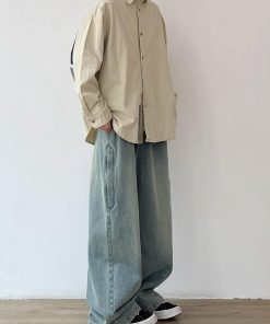 Japanese-Style Retro Color-Blocked Long Sleeve Shirt for Men and Women, Loose-Fitting Casual College Jacket for Spring and Autumn