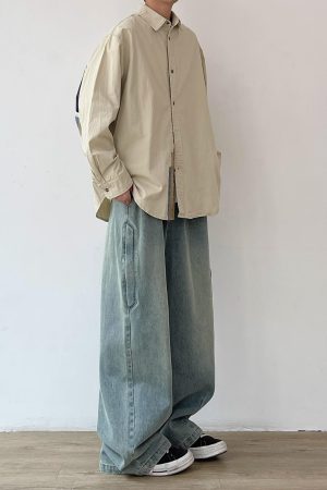 Japanese-Style Retro Color-Blocked Long Sleeve Shirt for Men and Women, Loose-Fitting Casual College Jacket for Spring and Autumn