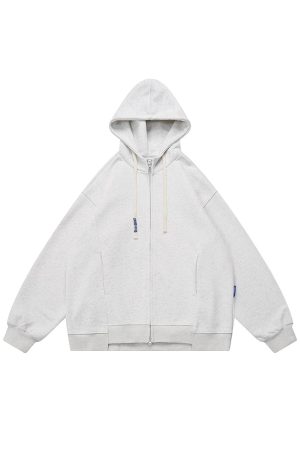 Japanese-Style Retro Hoodie Sweatshirt for Men and Women - Loose Solid Color Couple Cardigan Jacket for Spring Autumn Streetwear