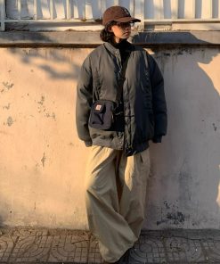 Japanese-Style Retro Minimalist Loose Baseball Jacket - Unisex Cotton Coat for Winter, Versatile Casual Flight Jacket
