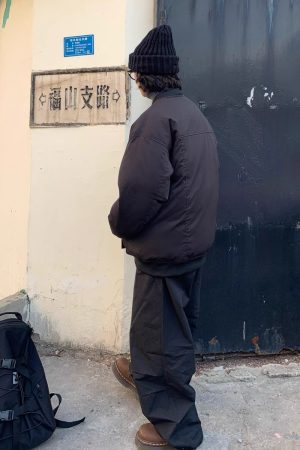 Japanese-Style Retro Minimalist Loose Baseball Jacket - Unisex Cotton Coat for Winter, Versatile Casual Flight Jacket