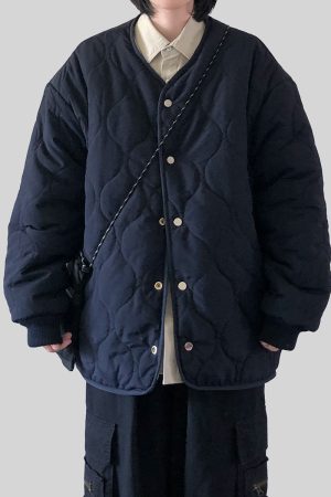 Japanese-Style Retro Reversible Collarless Scarf Jacket for Men and Women - Loose-Fitting Thick Unisex Cotton Winter Coat