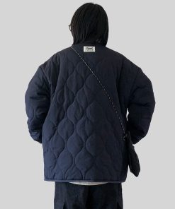 Japanese-Style Retro Reversible Collarless Scarf Jacket for Men and Women - Loose-Fitting Thick Unisex Cotton Winter Coat