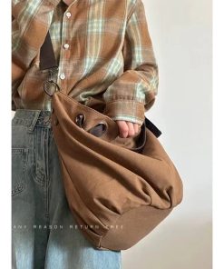 Japanese-Style Retro Workwear Canvas Bag - Trendy Large-Capacity Multifunctional Crossbody Tote for Men and Women, 2025 Fashion