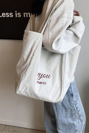 Japanese-Style Striped Canvas Tote Bag for Women - Large Capacity Shopping Bag for Travel and Commuting, 2025 Design