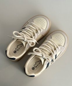 Japanese-Style Thick-Soled Casual Skate Shoes for Spring 2025 - Versatile Little White Sneakers