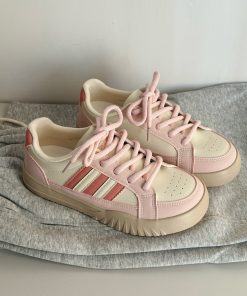 Japanese-Style Thick-Soled Casual Skate Shoes for Spring 2025 - Versatile Little White Sneakers