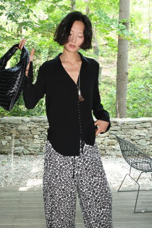 Japanese Triacetate V-Neck Shirt - Cool Feel, Smooth Skin, Slimming Multi-Button Design