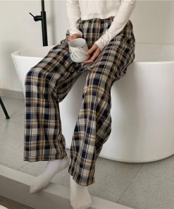 Jean Under Dress, Cute Outfits Warm Weather - Elasticated Waist Checkered Sweatpants