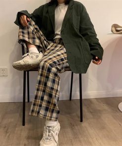 Jean Under Dress, Cute Outfits Warm Weather - Elasticated Waist Checkered Sweatpants