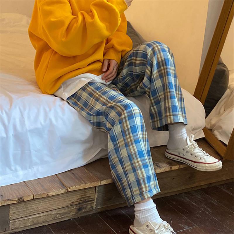 Jean Under Dress, Cute Outfits Warm Weather - Elasticated Waist Checkered Sweatpants Jean Under Dress, Cute Outfits Warm Weather - Elasticated Waist Checkered Sweatpants
