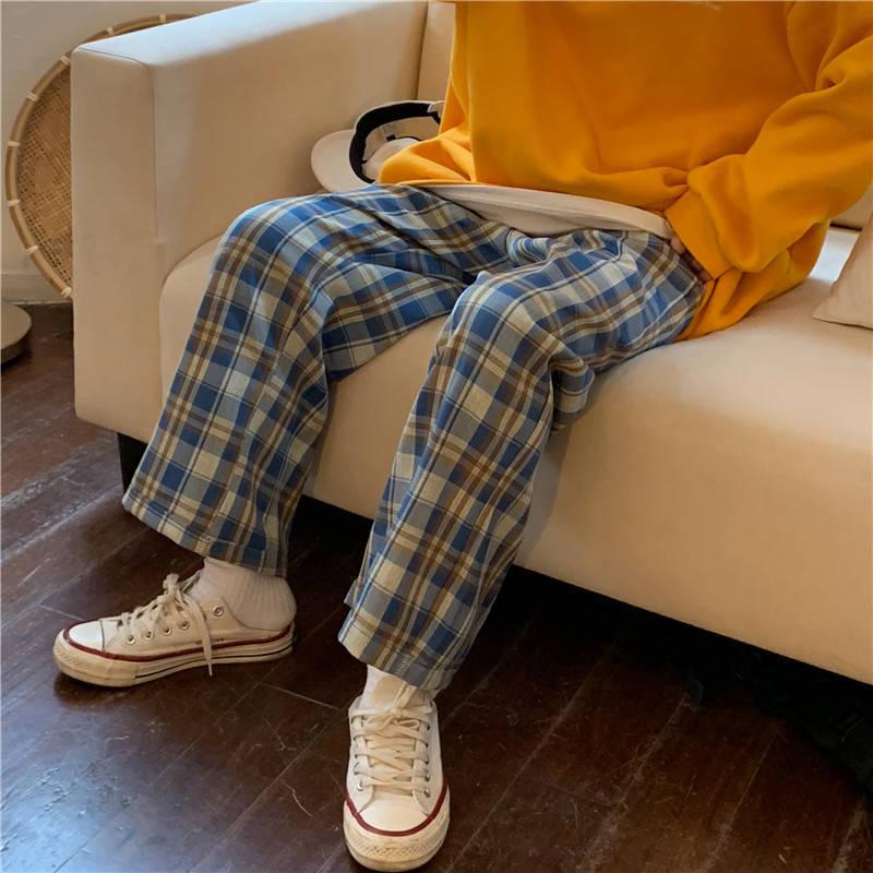 Jean Under Dress, Cute Outfits Warm Weather - Elasticated Waist Checkered Sweatpants Jean Under Dress, Cute Outfits Warm Weather - Elasticated Waist Checkered Sweatpants