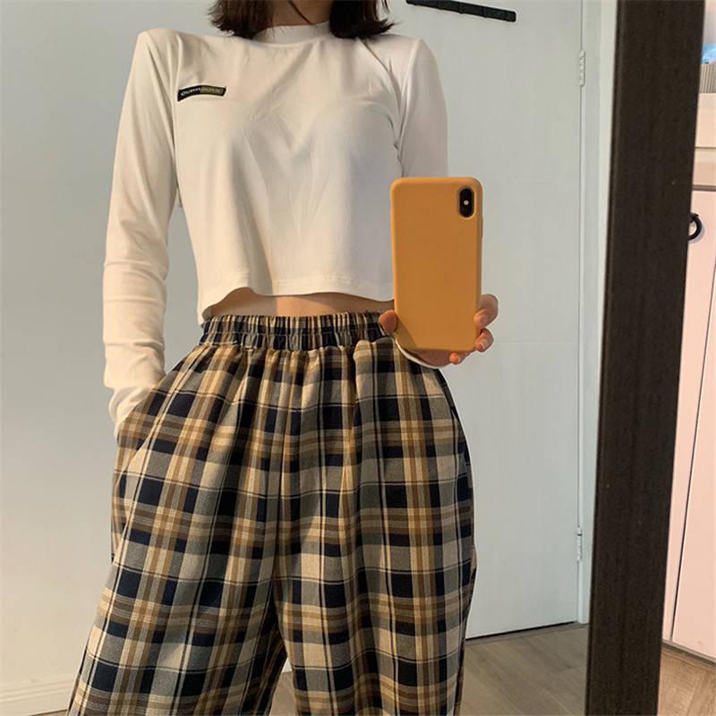 Jean Under Dress, Cute Outfits Warm Weather - Elasticated Waist Checkered Sweatpants Jean Under Dress, Cute Outfits Warm Weather - Elasticated Waist Checkered Sweatpants