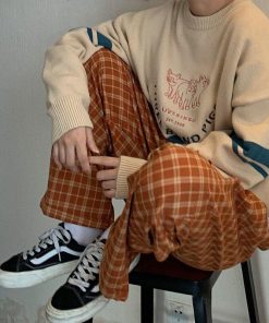 Jean Under Dress, Cute Outfits Warm Weather - Elasticated Waist Checkered Sweatpants