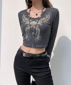 Jeans And Denim, Nyc Winter Fits - Fairy Grunge Butterfly Crop Top