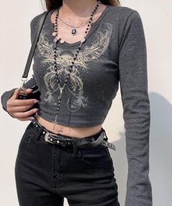 Jeans And Denim, Nyc Winter Fits - Fairy Grunge Butterfly Crop Top