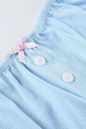 Jeans Top Aesthetic, Chic Shirts - Pointelle Two Piece Pajama Set