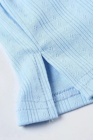 Jeans Top Aesthetic, Chic Shirts - Pointelle Two Piece Pajama Set