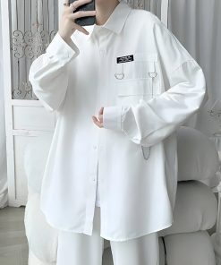 Jeans Top Aesthetic, Unapproachable Outfits - Chain Detailed Long Sleeve Shirt