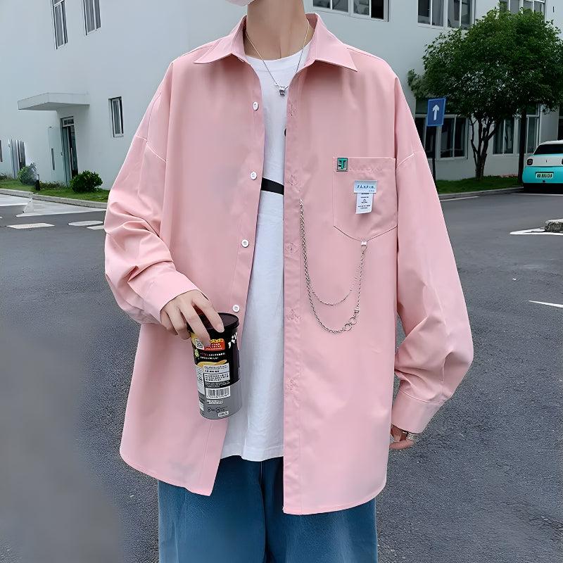 Jeans Top Aesthetic, Unapproachable Outfits - Chain Detailed Long Sleeve Shirt Jeans Top Aesthetic, Unapproachable Outfits - Chain Detailed Long Sleeve Shirt