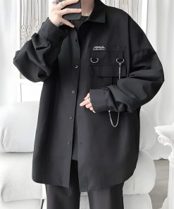 Jeans Top Aesthetic, Unapproachable Outfits - Chain Detailed Long Sleeve Shirt