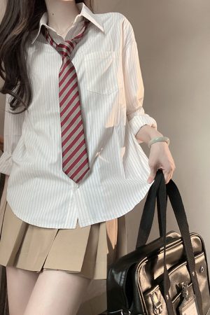 JK Striped Long Sleeve and Short Sleeve Shirt for Women, Pudding Bear Design, Japanese Style Autumn Top, 2025 Spring Fashion