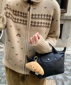 Khaki Fair Isle Jacquard Cardigan for Women - Retro Pumpkin Korean Niche Lazy-Style Knitted Outerwear