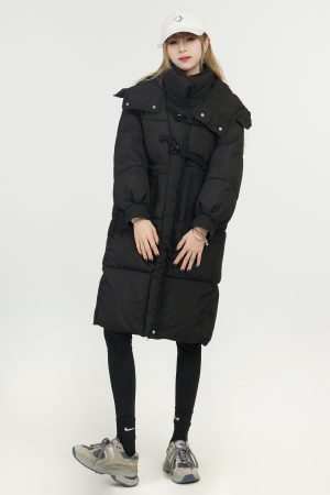 Knee-Length Women's Down Cotton Puffer Jacket - 2025 Spring Korean Style for Petite Women - Off-Season Clearance Fashion Coat