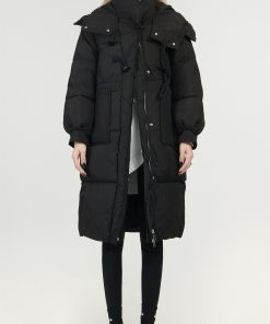 Knee-Length Women's Down Cotton Puffer Jacket - 2025 Spring Korean Style for Petite Women - Off-Season Clearance Fashion Coat