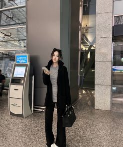 Knitted Flared Casual Pants for Women, Luxe Wool Blend, High-End Feel, Chic Knit Trousers, Stylish Everyday Wear