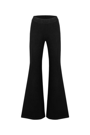 Knitted Flared Casual Pants for Women, Luxe Wool Blend, High-End Feel, Chic Knit Trousers, Stylish Everyday Wear