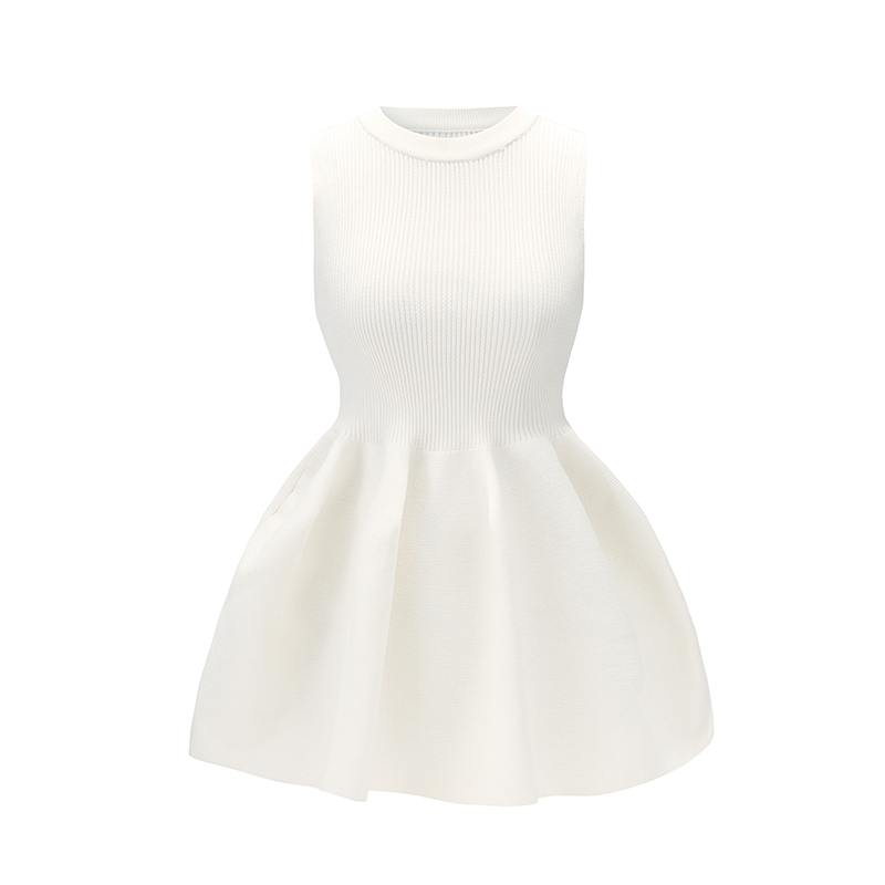 Knitted Flower Bud Two-Piece Set - Puffy Elastic Design Sleeveless Top & Loose Wide-Leg Pants - Trendy Summer Outfit Knitted Flower Bud Two-Piece Set - Puffy Elastic Design Sleeveless Top & Loose Wide-Leg Pants - Trendy Summer Outfit