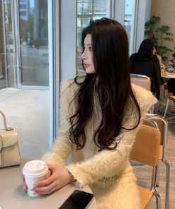 Knitted Round Neck Sweater and Straight Skirt Two-Piece Fashion Set for Women, Chic and Elegant Style, Y2K Inspired Design