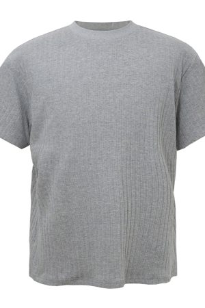 Knitted Slim Fit T-Shirt with Small Neckline and Clean Fit Short Sleeves for Summer - Trendy Wheat Color