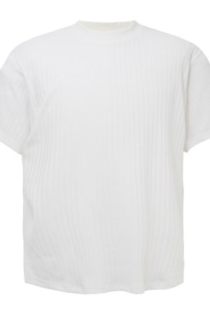 Knitted Slim Fit T-Shirt with Small Neckline and Clean Fit Short Sleeves for Summer - Trendy Wheat Color