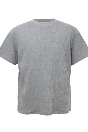 Knitted Slim Fit T-Shirt with Small Neckline and Clean Fit Short Sleeves for Summer - Trendy Wheat Color