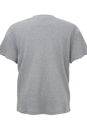 Knitted Slim Fit T-Shirt with Small Neckline and Clean Fit Short Sleeves for Summer - Trendy Wheat Color