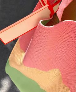 Knitted Textured Three-Color Tote Bag - Chic Large Capacity Handbag for 2025 Spring/Summer Collection, Trendy Fashion Accessory