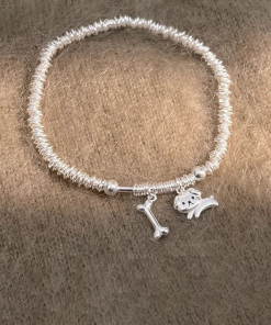 Korean and Japanese Style Lightweight Luxury Dog Bone Pendant Bracelet for Women â€“ High-Quality Niche Design