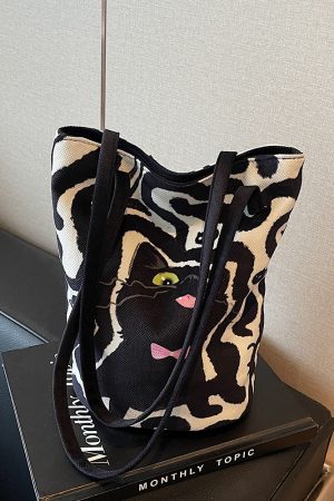 Korean Cute Cartoon Shoulder Bag - Trendy Casual Handheld Bucket Bag for Women, Versatile Spring/Summer 2025 Fashion