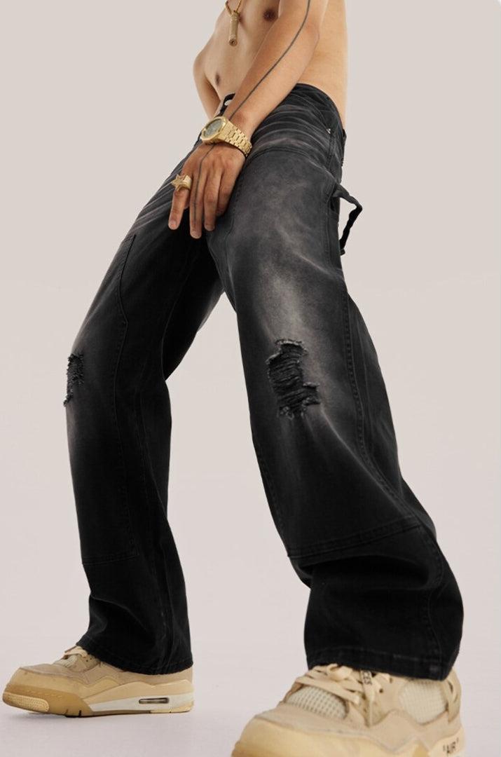 Korean Cute Outfits Skirts, Minimalist Feminine Outfits - Mid Rise Washed Distressed Jeans Korean Cute Outfits Skirts, Minimalist Feminine Outfits - Mid Rise Washed Distressed Jeans