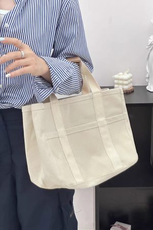 Korean Fashion Multifunctional Canvas Mommy Bag - Stylish Mother & Baby Shoulder Crossbody Stroller Bag for Everyday Use